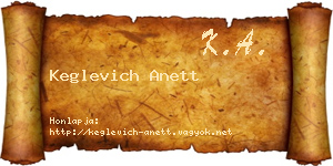 Keglevich Anett névjegykártya